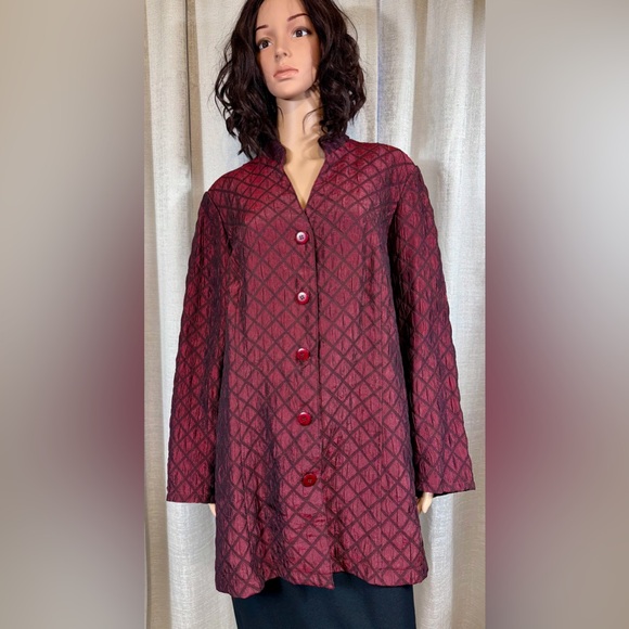 Coldwater Creek Textured Button-Front Jacket – Size 2X (Red / Cabernet) - Picture 3 of 7